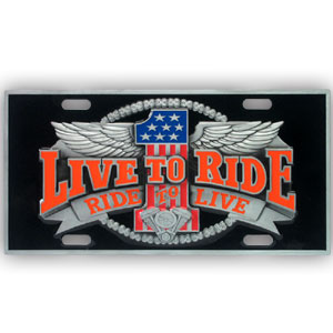 Live to Ride - 3D License Plate